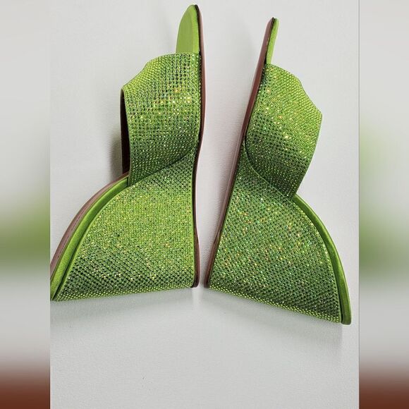 Amina Muaddi Lupita Crystal Wedges - White/Crystals EU 39.5‎  New - Picture 6 of 11